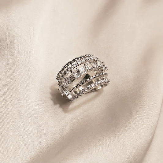 Moonbeam Halo Diamond Ring
