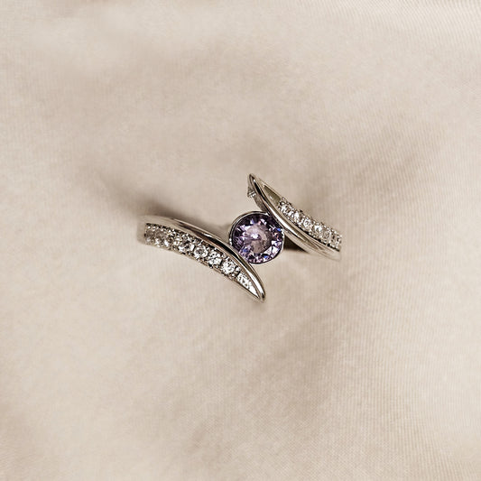 Round Cut Gemstone Swiss Purple Topaz Ring