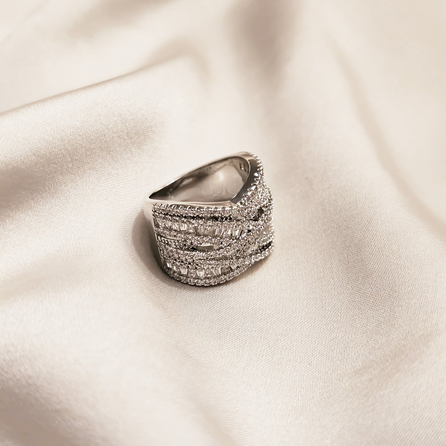 Glimmering Grace Diamond Zircon Ring