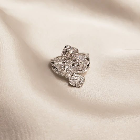 Cubic Petal Vein Ring