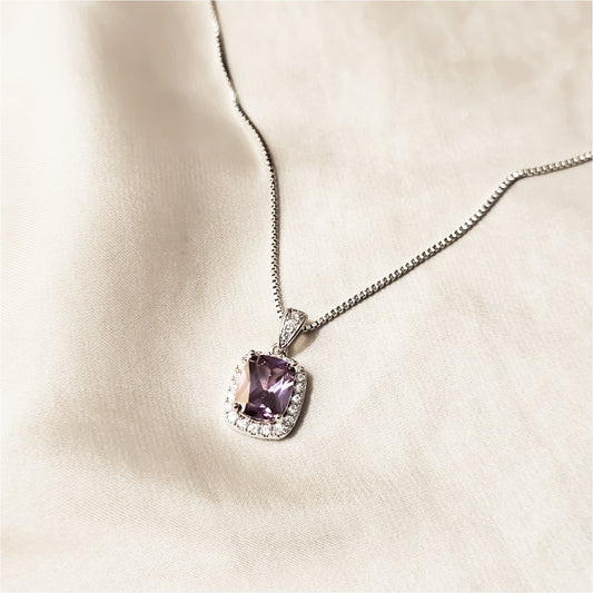 Exquisite Cubic Zirconia Decor Pendant Purple