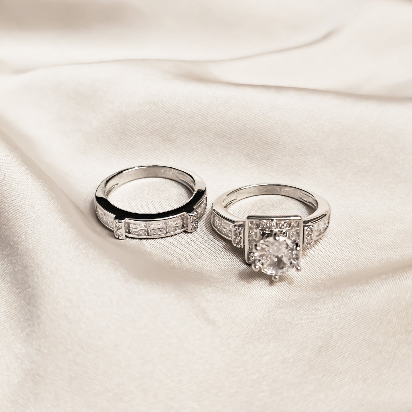 Diamond Duet Zircon Rings