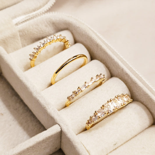 Moonlit Twins Gold Plated Ring