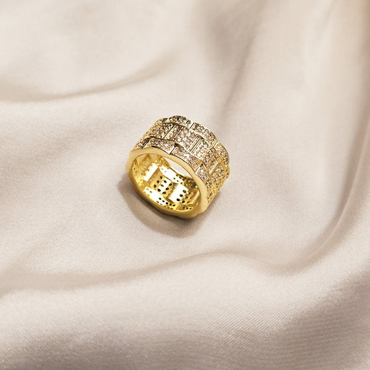 Golden Crown Cascade Ring