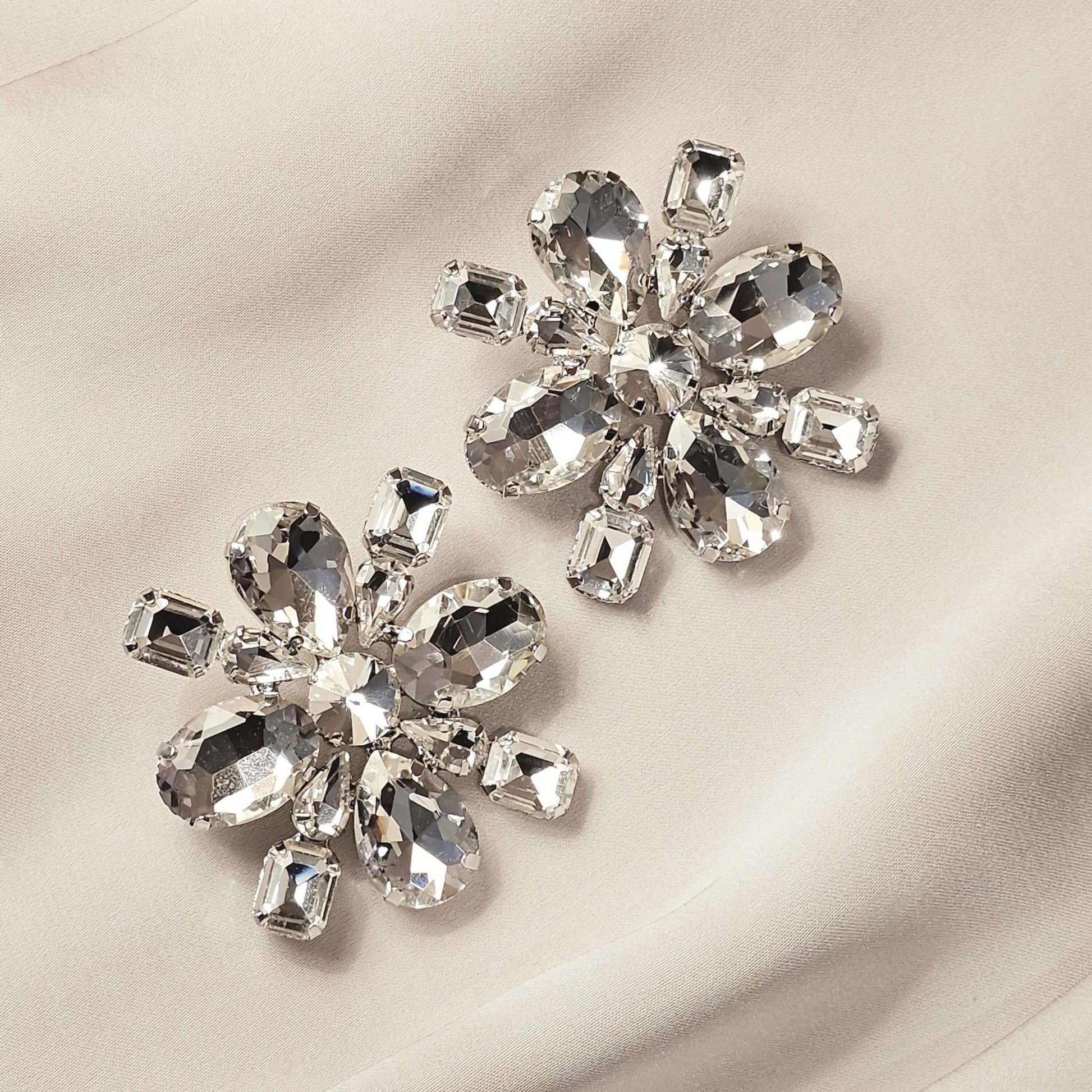 ALESSANDRA RICH Crystal Flower Earrings - FAH Jewelry