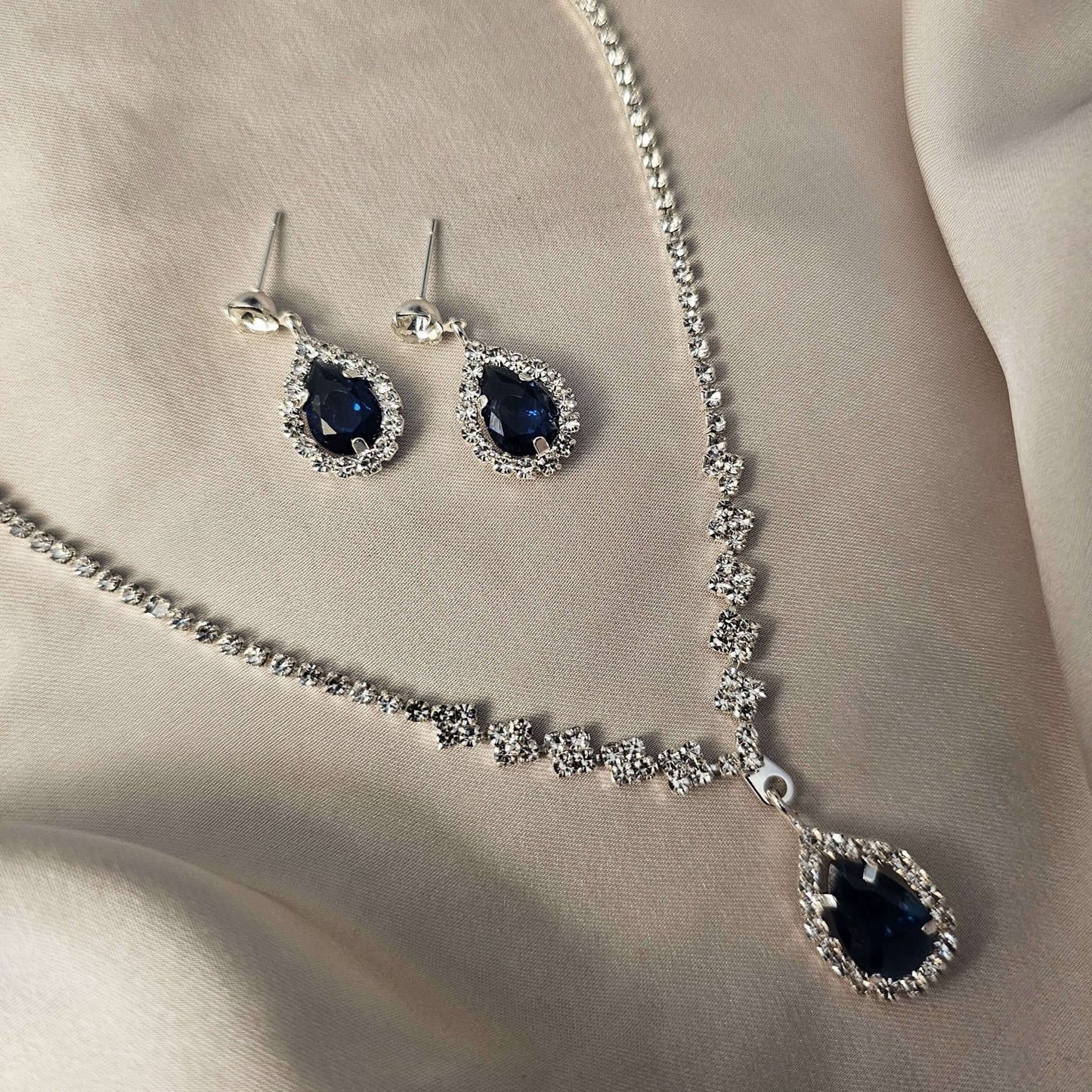 American Trendy Claw Chain With Zirconia Necklace And Earrings - FAH Jewelry