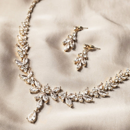 Asymmetric Palm Formal Set With Earring - FAH Jewelry