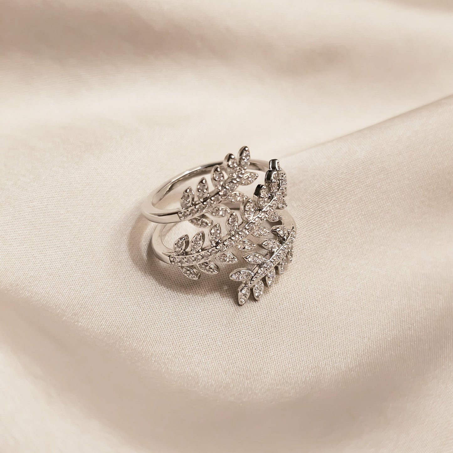 Aurora Leaf Zircon Ring - FAH Jewelry