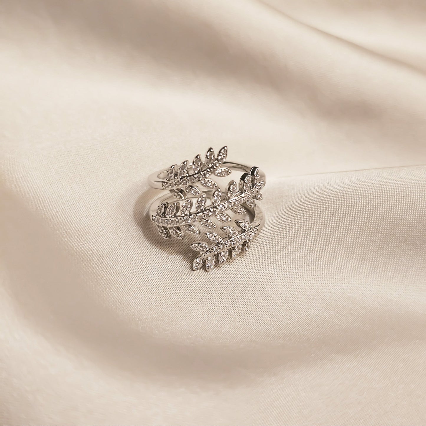 Aurora Leaf Zircon Ring - FAH Jewelry