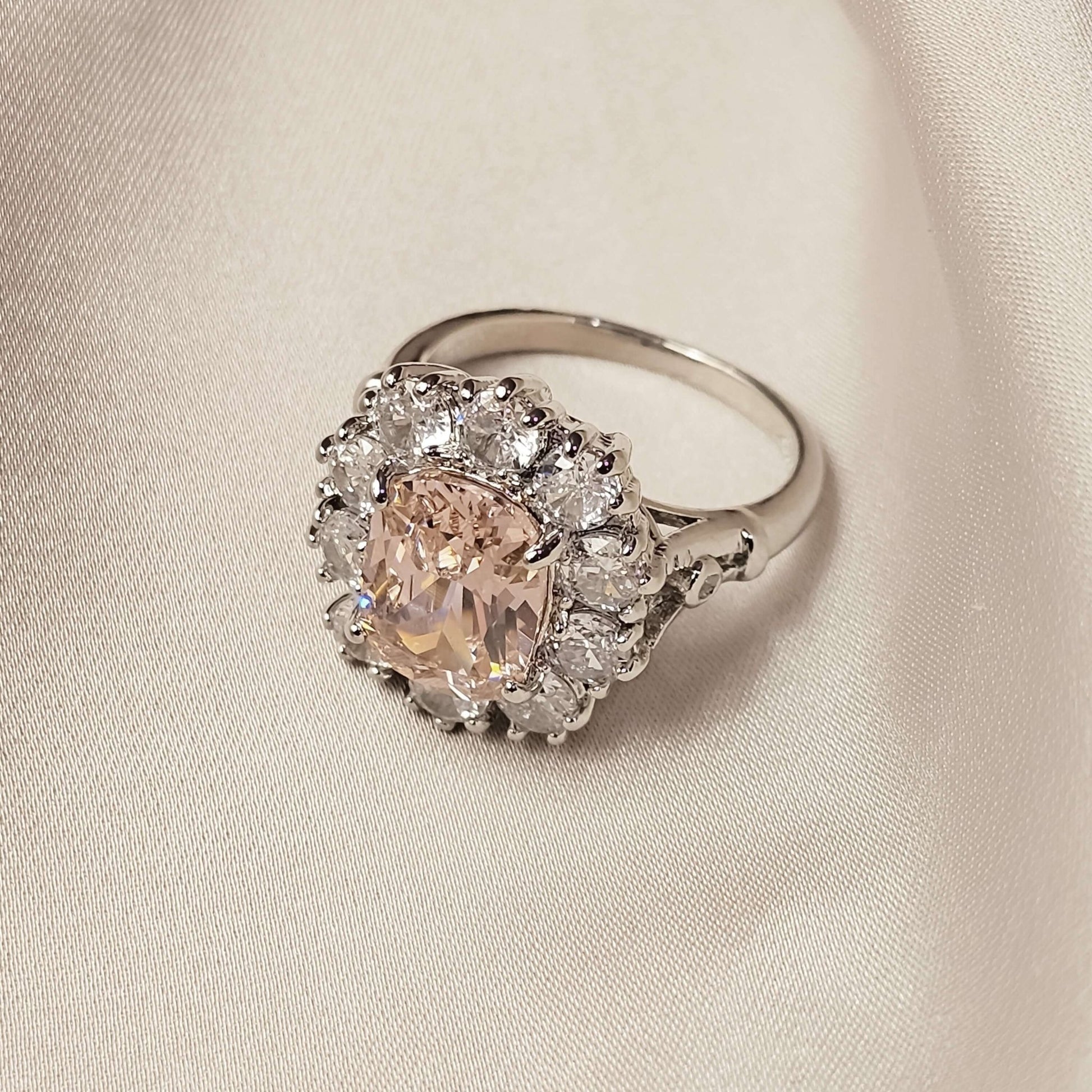 Bague Argent Rhodié tendance Pink Ring - FAH Jewelry