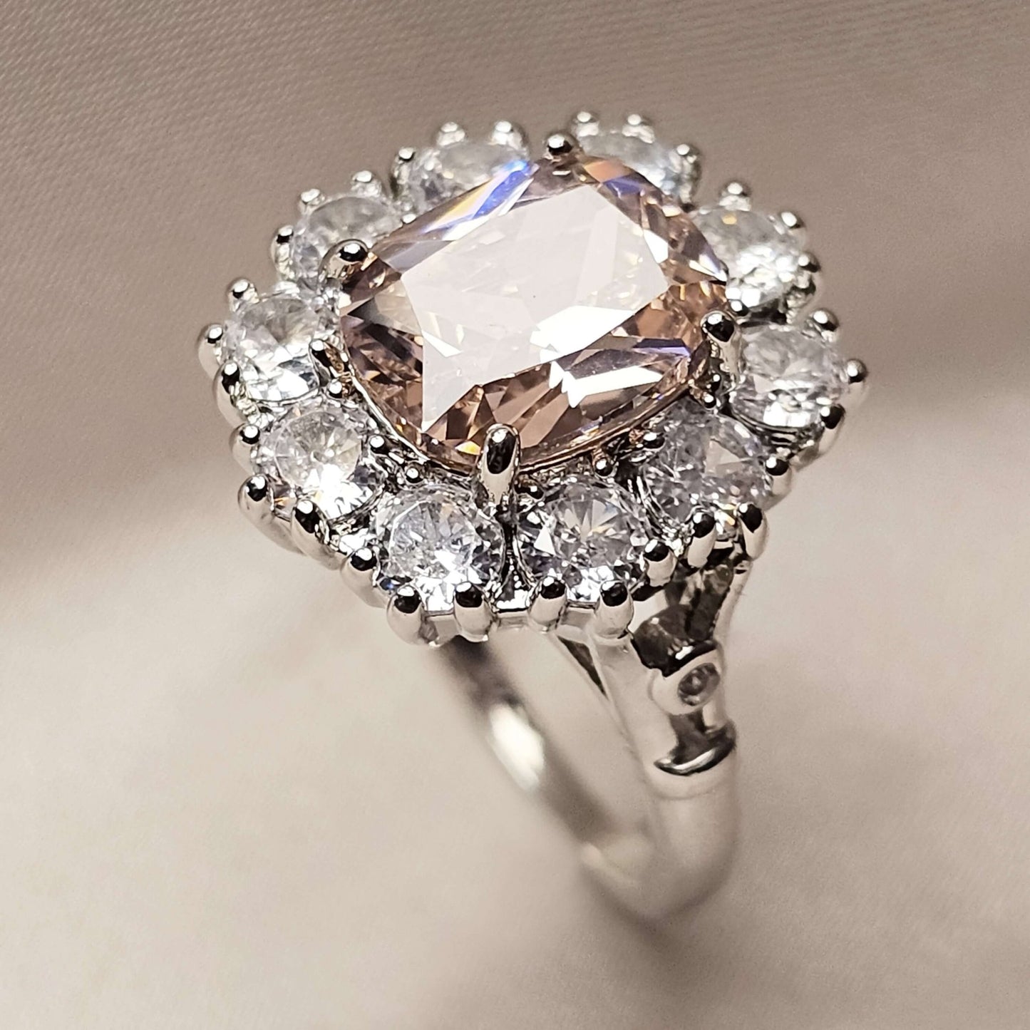 Bague Argent Rhodié tendance Pink Ring - FAH Jewelry