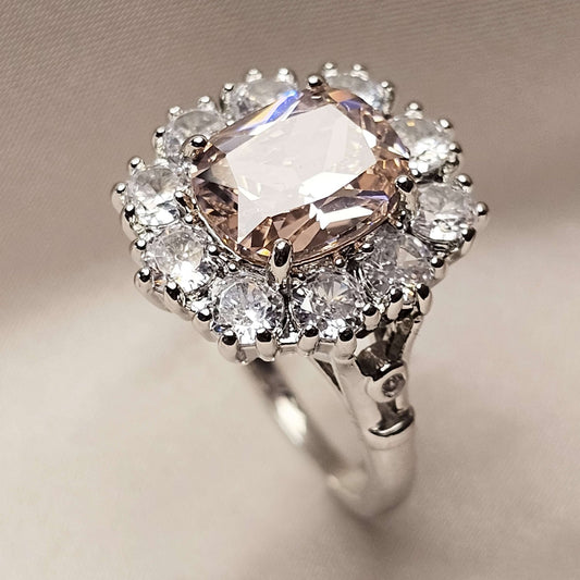 Bague Argent Rhodié tendance Pink Ring - FAH Jewelry