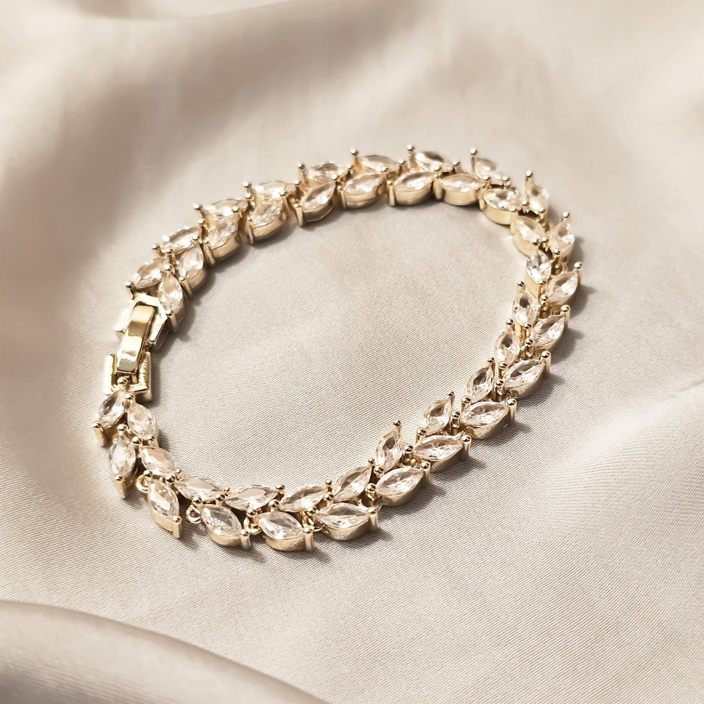 Complex Marquise Wreath Gold Bracelet - FAH Jewelry