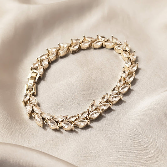 Complex Marquise Wreath Gold Bracelet - FAH Jewelry