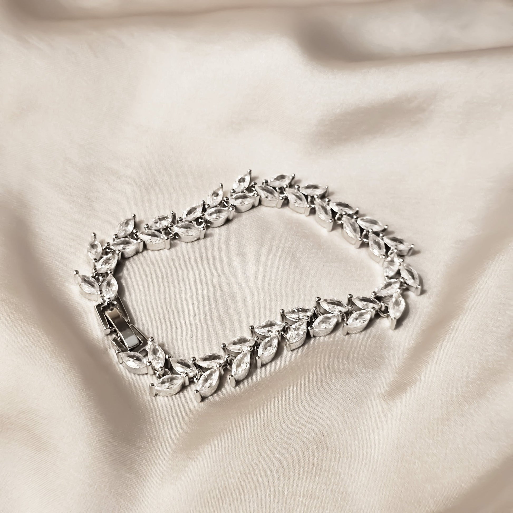Complex Marquise Wreath Silver Bracelet - FAH Jewelry