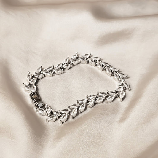 Complex Marquise Wreath Silver Bracelet - FAH Jewelry