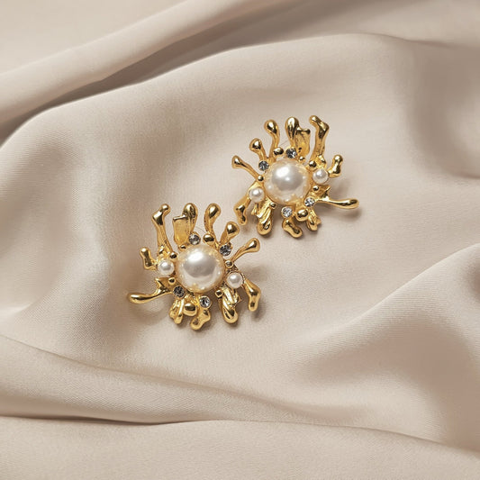 Coral Reef South Sea Pearl & Diamond Earrings - FAH Jewelry