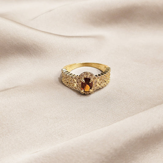 Crimson Majesty Golden Ring - FAH Jewelry