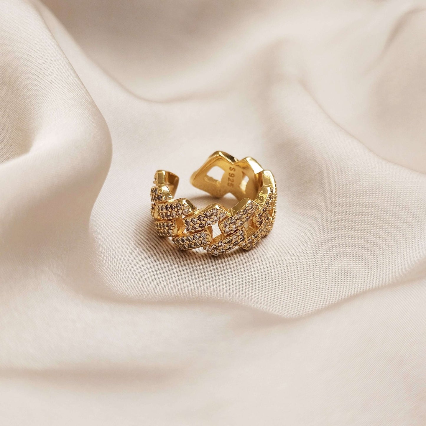 Cross - border Hip Hop Cubic Bling Diamond Zircon Finger Ring - FAH Jewelry