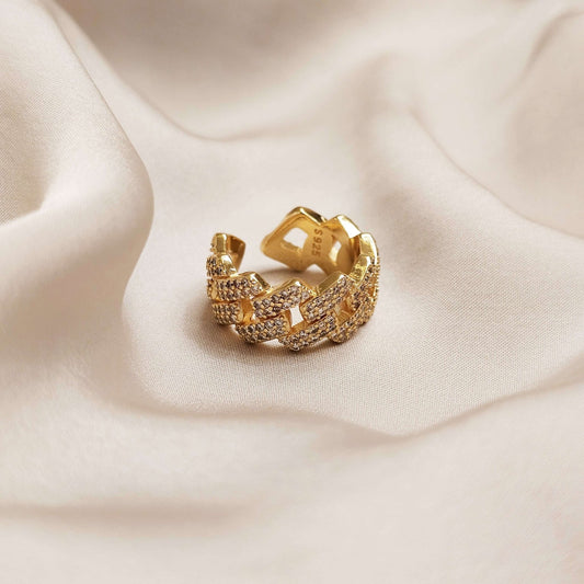 Cross - border Hip Hop Cubic Bling Diamond Zircon Finger Ring - FAH Jewelry