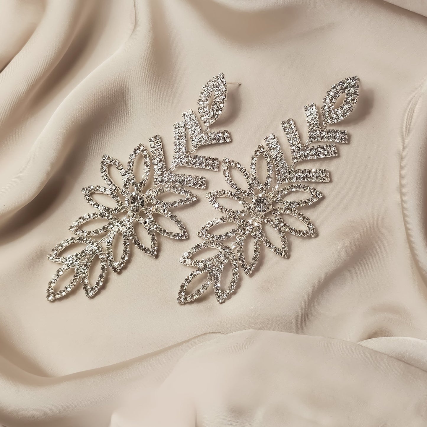 Crystal Leaf Earrings - FAH Jewelry