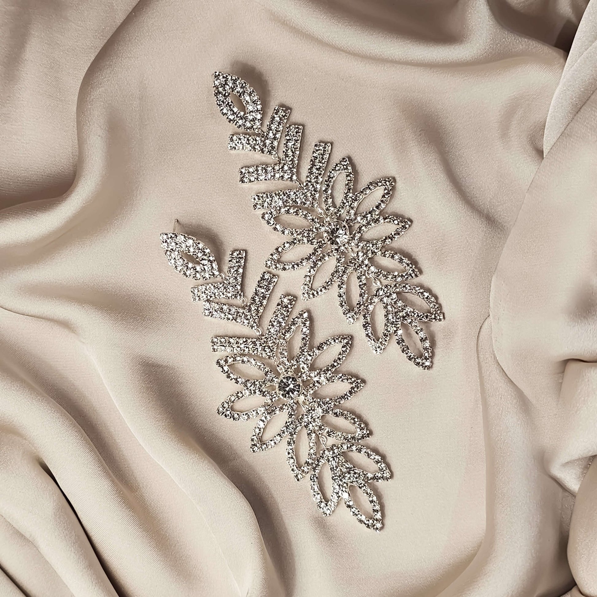 Crystal Leaf Earrings - FAH Jewelry