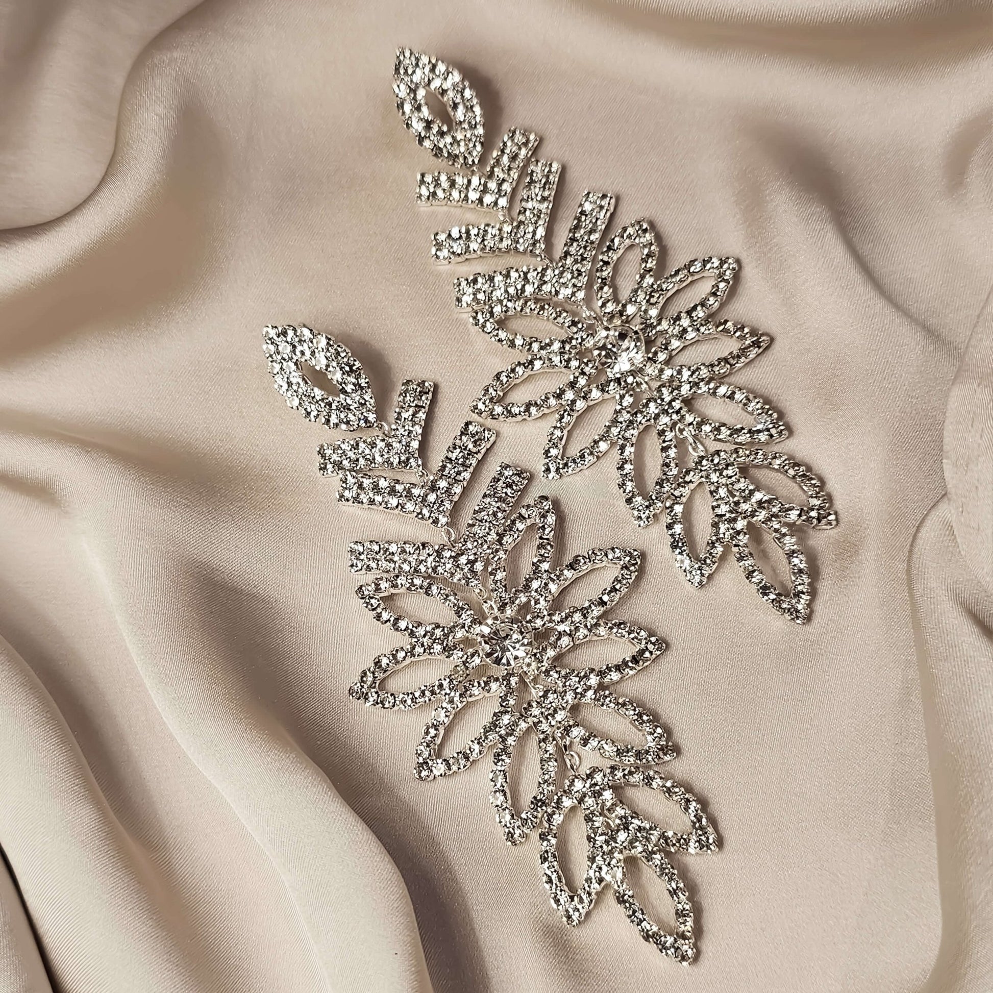 Crystal Leaf Earrings - FAH Jewelry