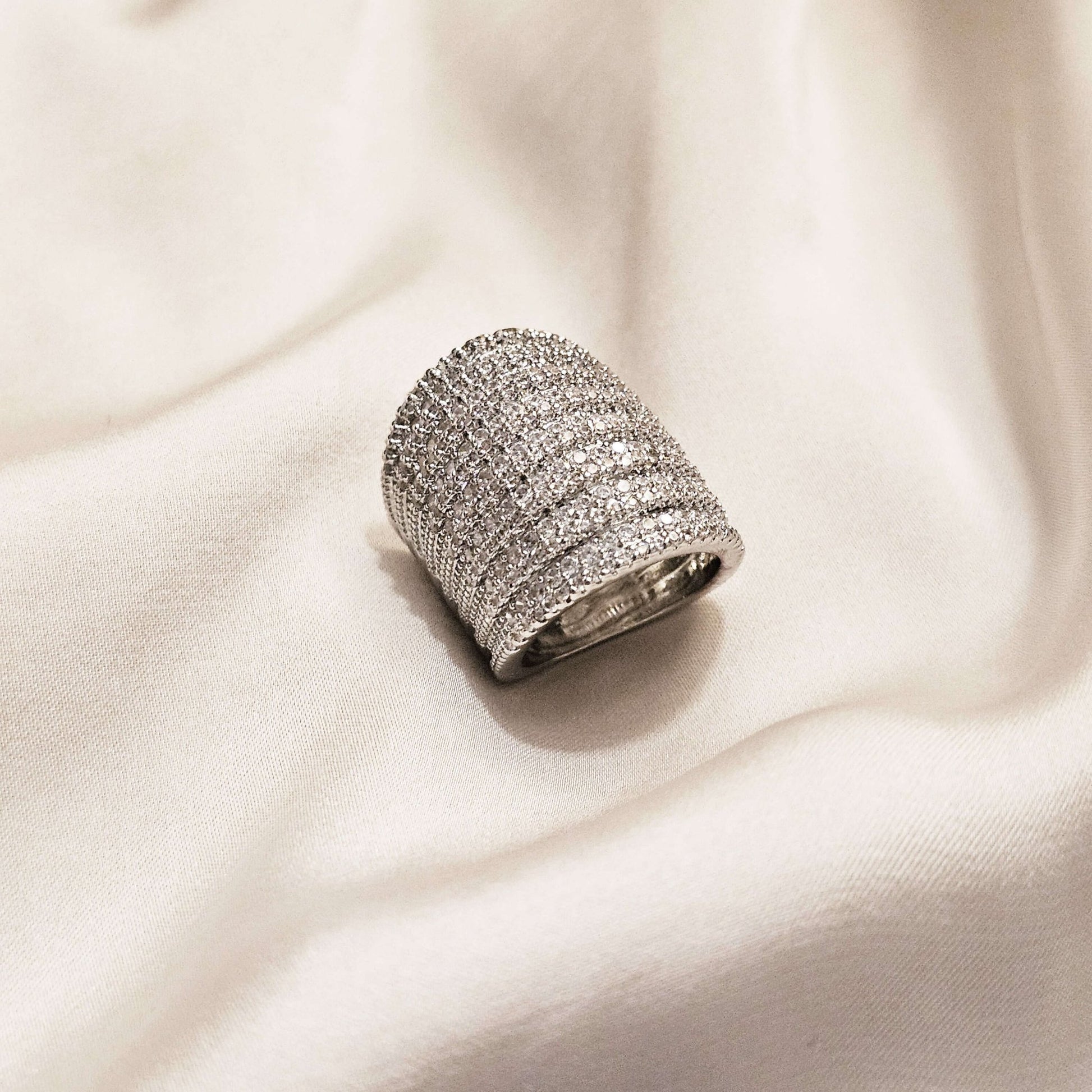 Crystal Pavé Dome Ring - FAH Jewelry