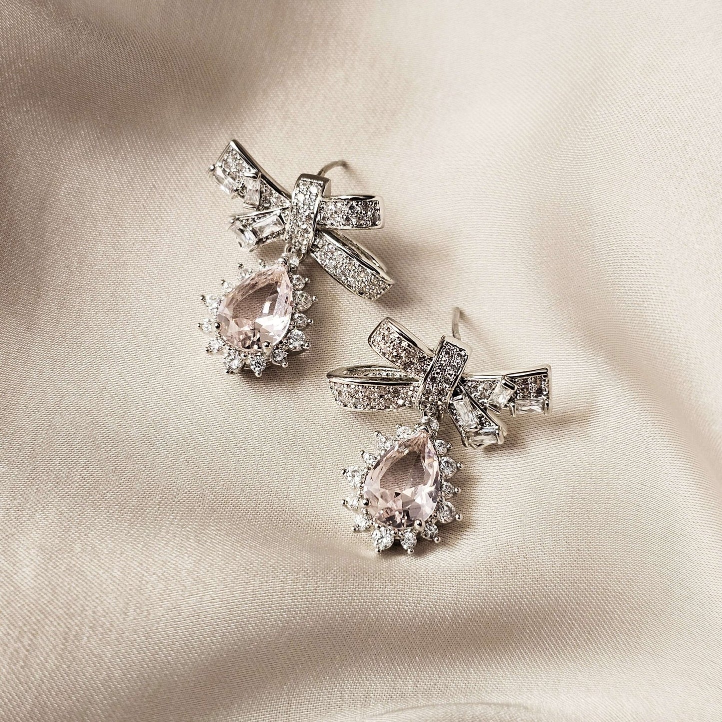 Delicate Love Bow Pendant Earrings - FAH Jewelry