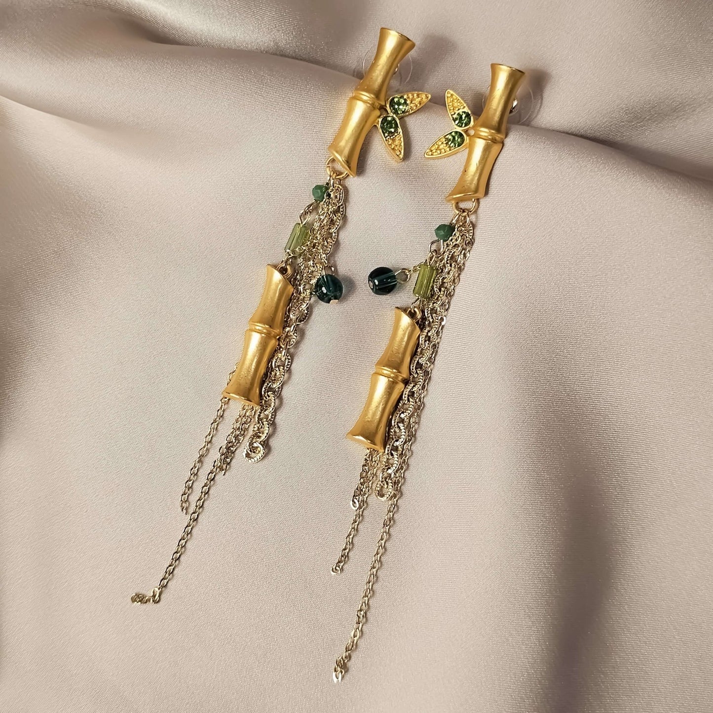 Design Glazed Palace Long Tassel Drop Earrings - FAH Jewelry