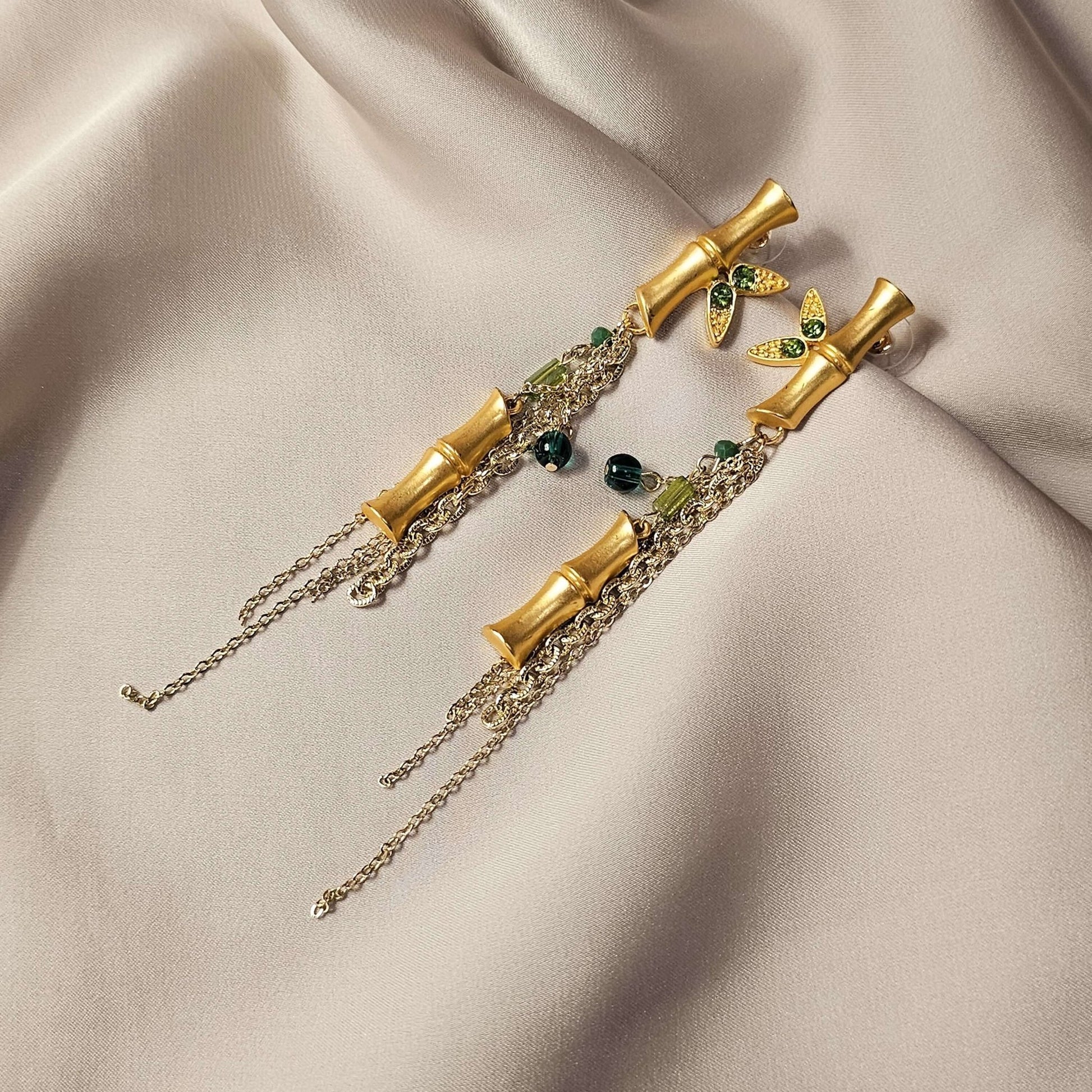 Design Glazed Palace Long Tassel Drop Earrings - FAH Jewelry