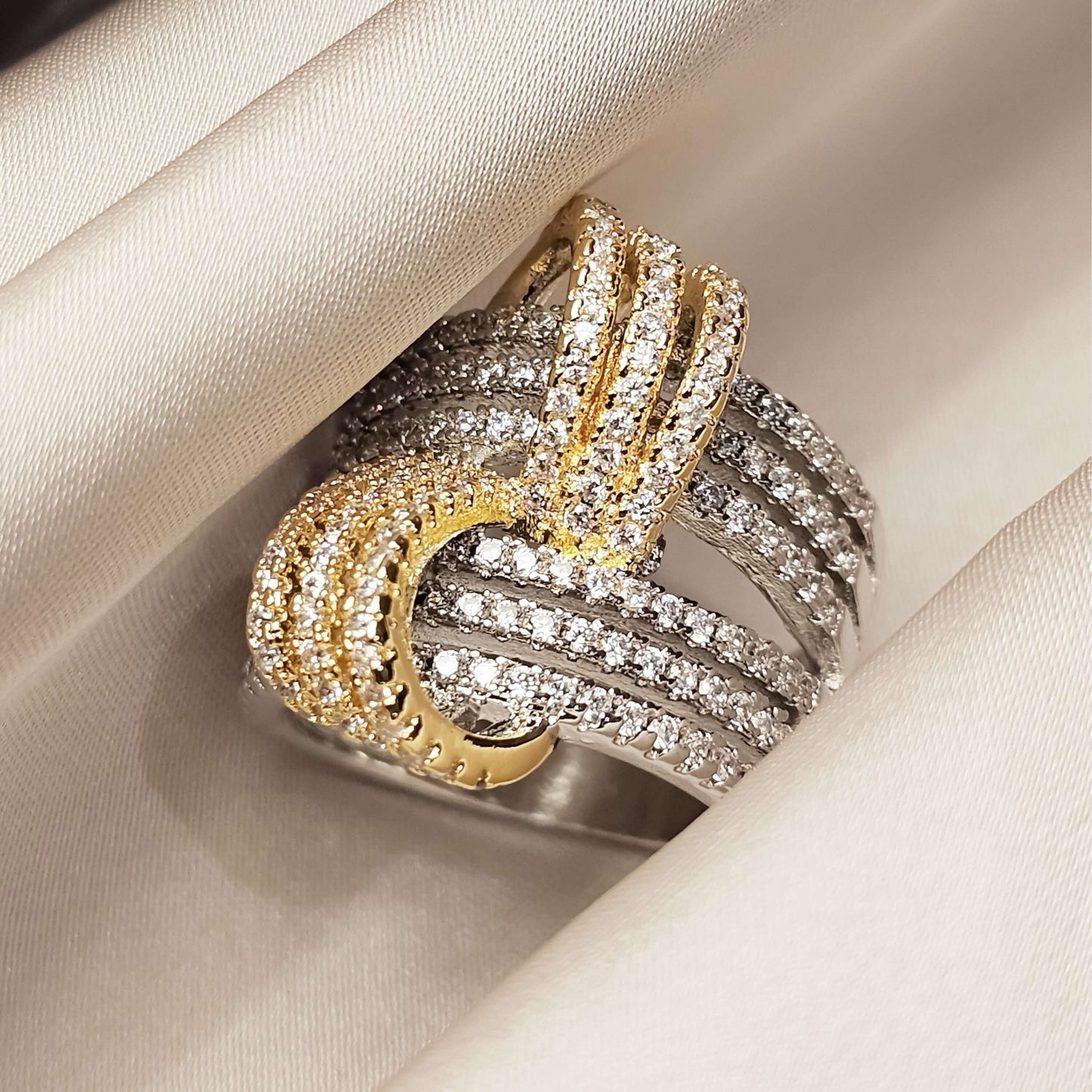 Diamond Criss - Cross Buckle Ring - FAH Jewelry