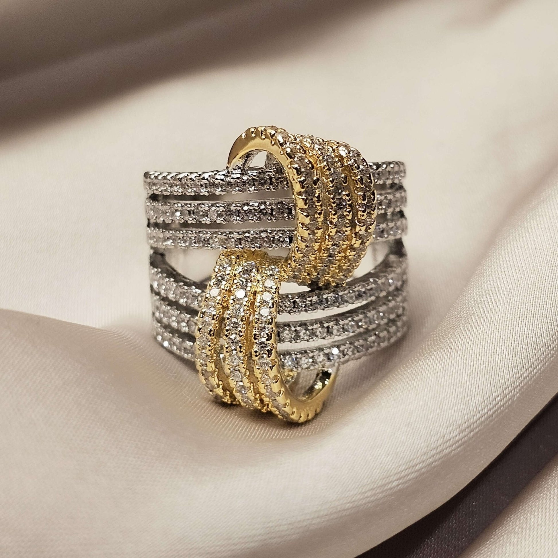 Diamond Criss - Cross Buckle Ring - FAH Jewelry