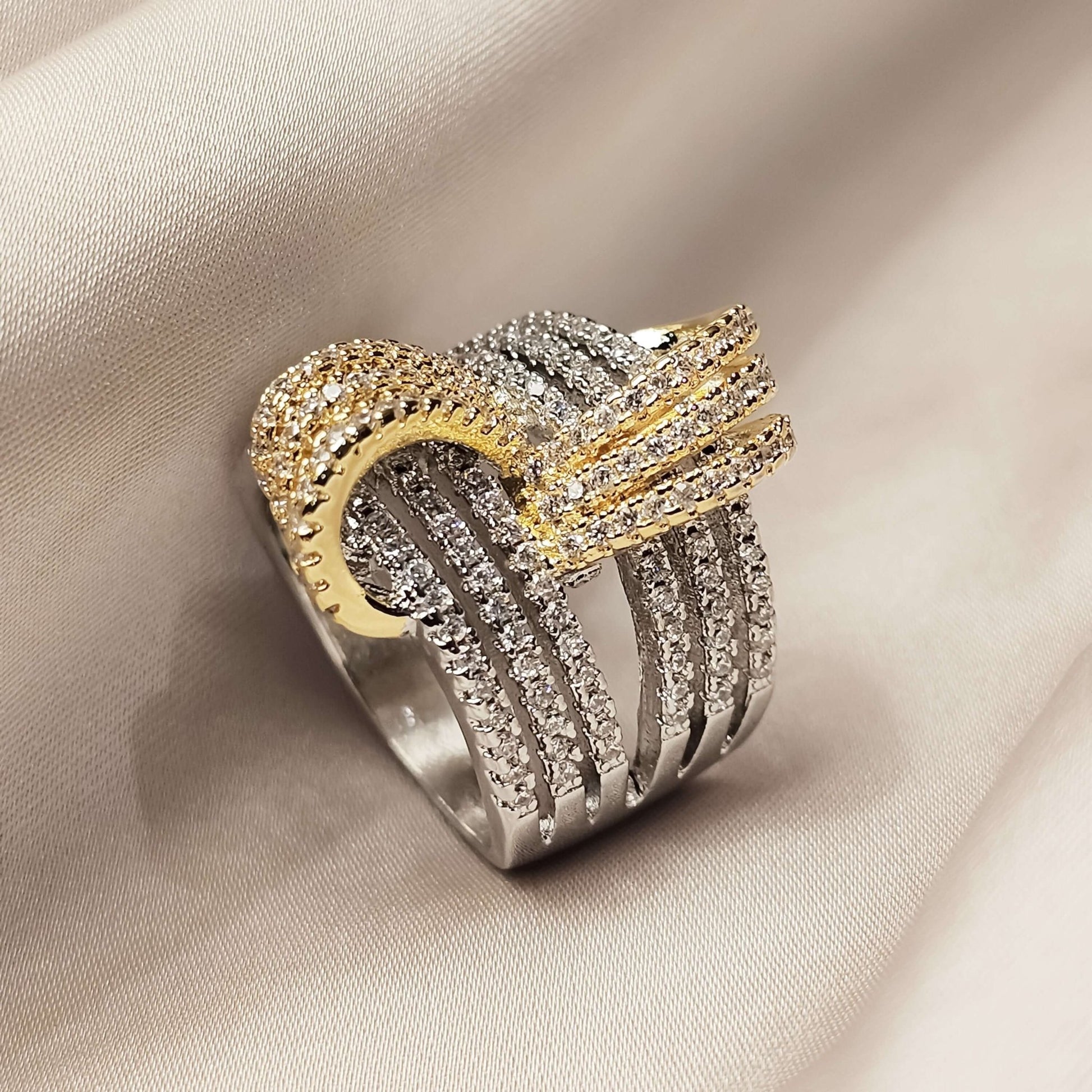 Diamond Criss - Cross Buckle Ring - FAH Jewelry