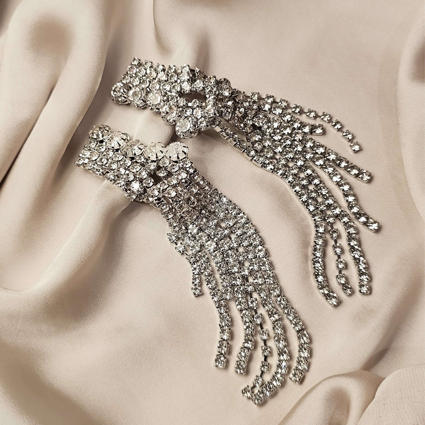 Diamond Flower Tassel Earrings - FAH Jewelry
