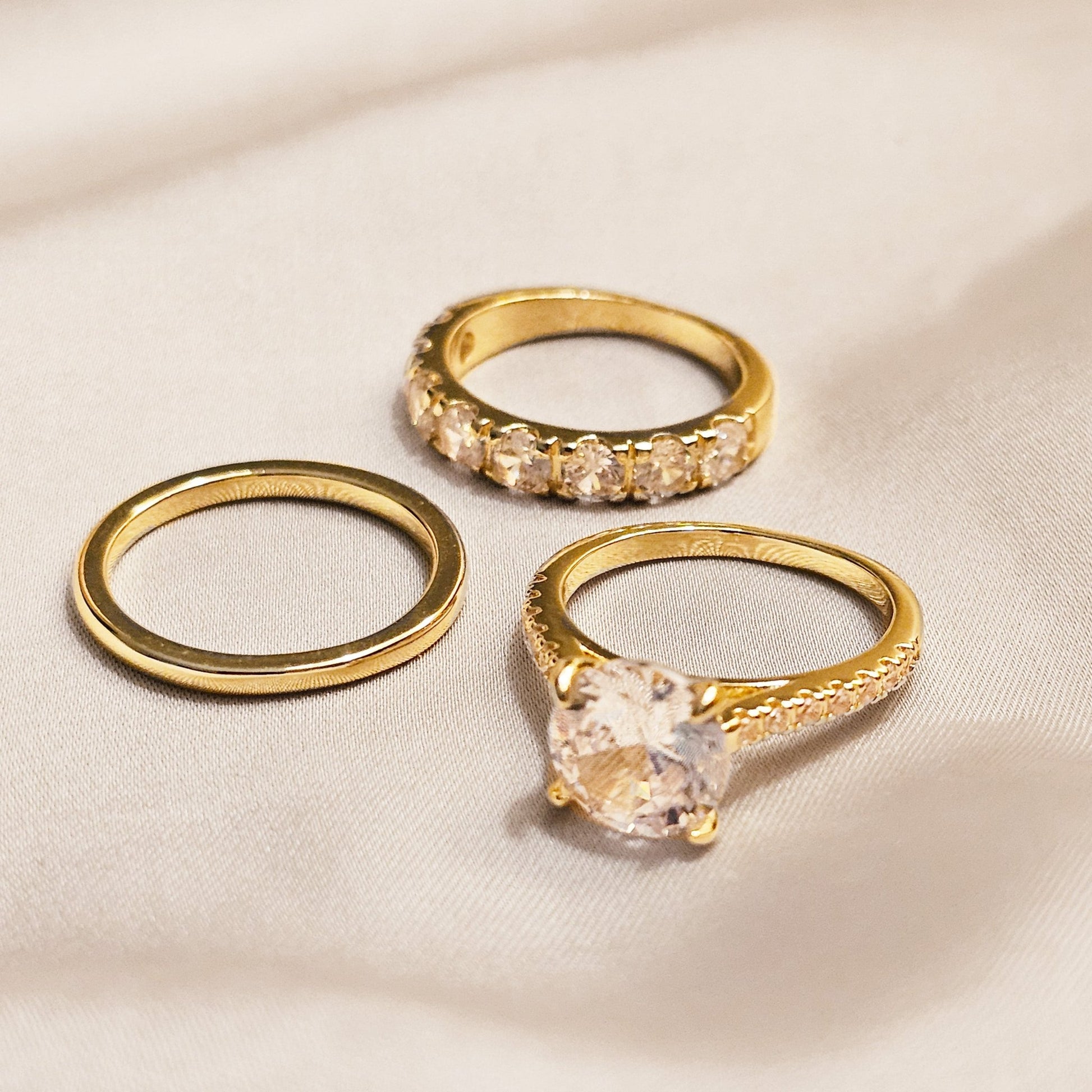 Double Dazzle Gold Plated Ring - FAH Jewelry