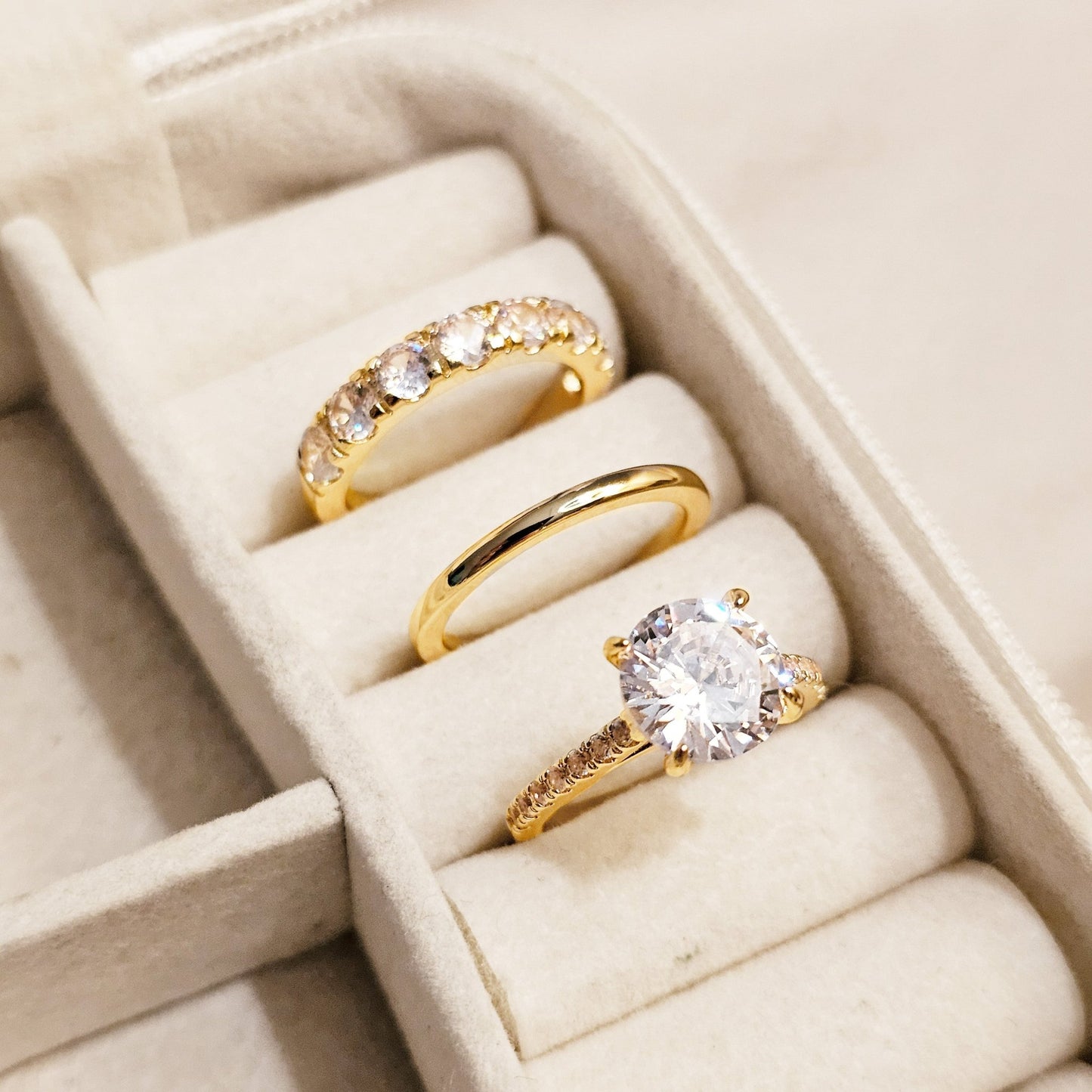 Double Dazzle Gold Plated Ring - FAH Jewelry