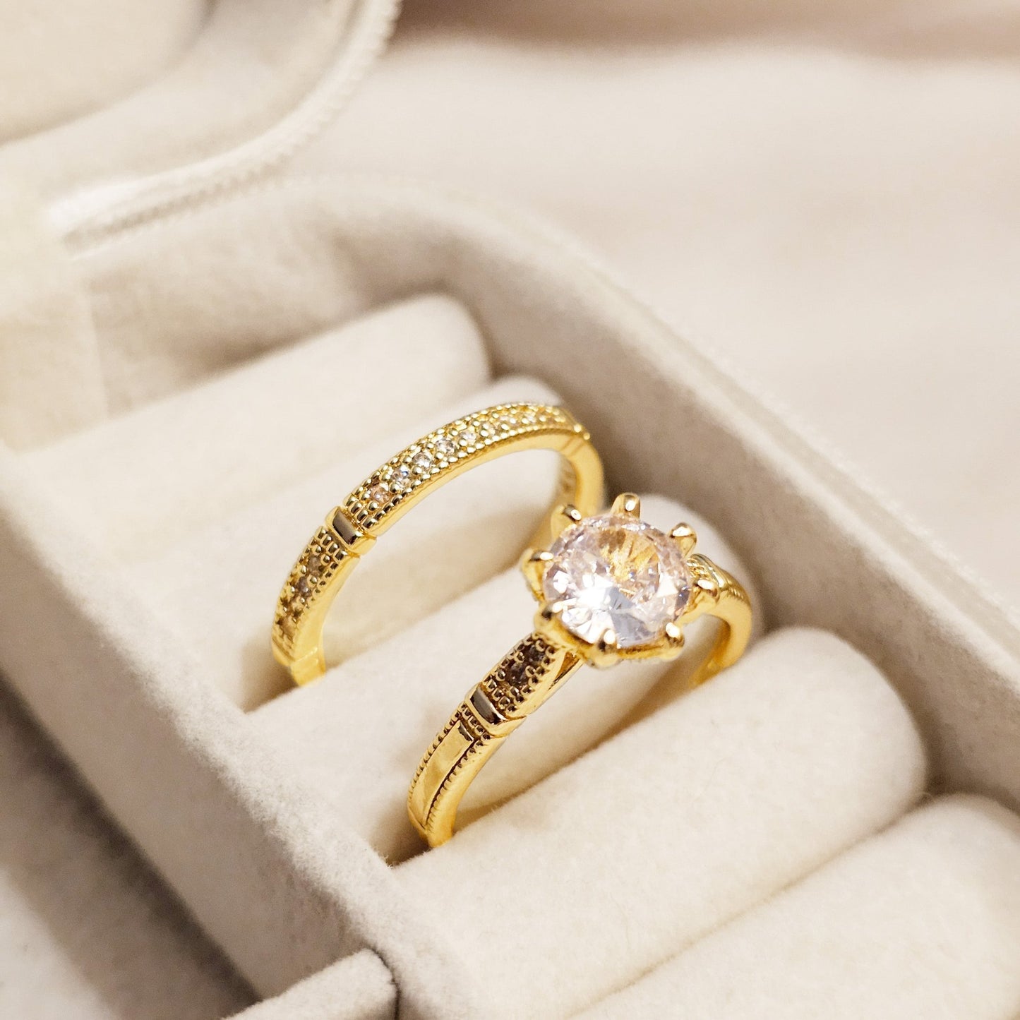 Dual Gleam Gold Plated Ring - FAH Jewelry