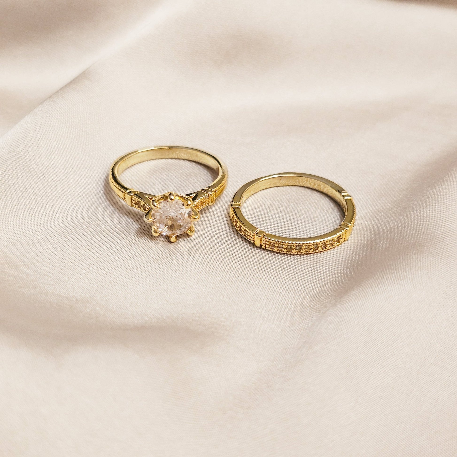 Dual Gleam Gold Plated Ring - FAH Jewelry