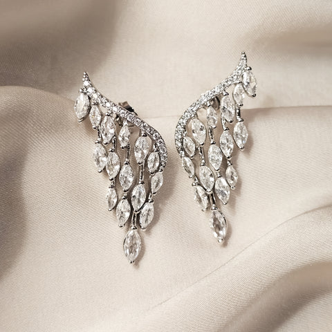 Majestic Angel Wing Silver Earrings