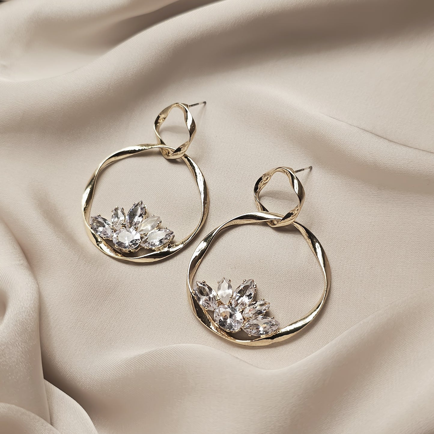 Delicate Floral Moon Earrings