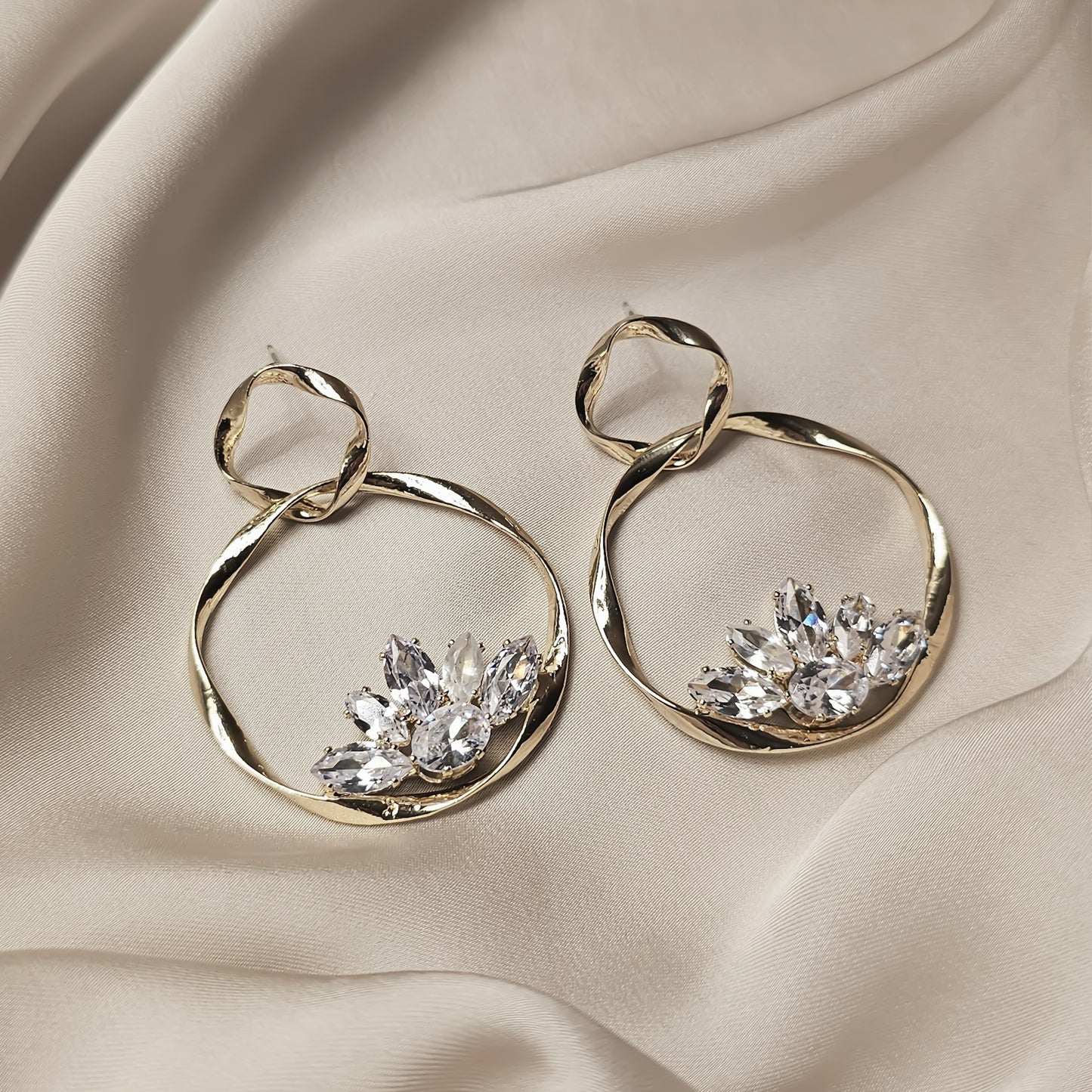 Delicate Floral Moon Earrings
