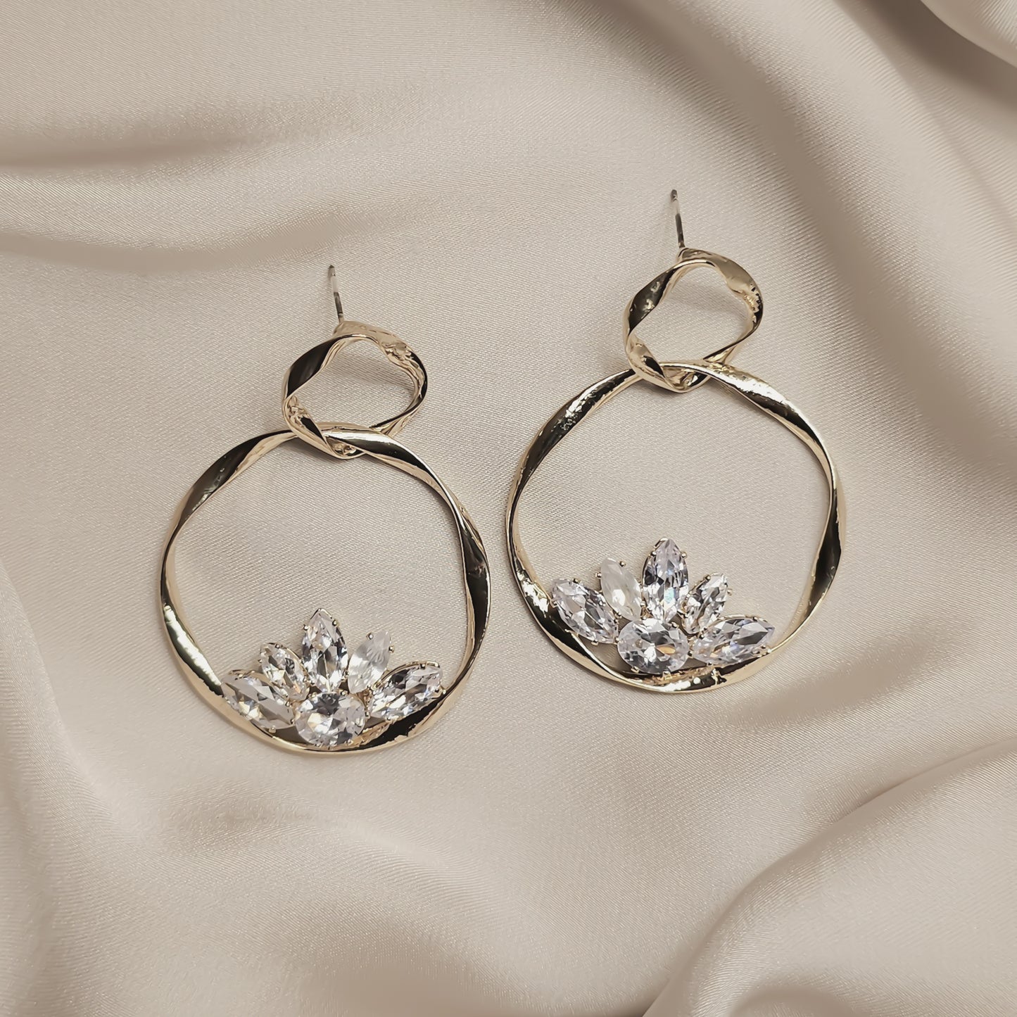 Delicate Floral Moon Earrings
