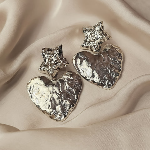 Vintage Heart Shape Metal Drop Earring