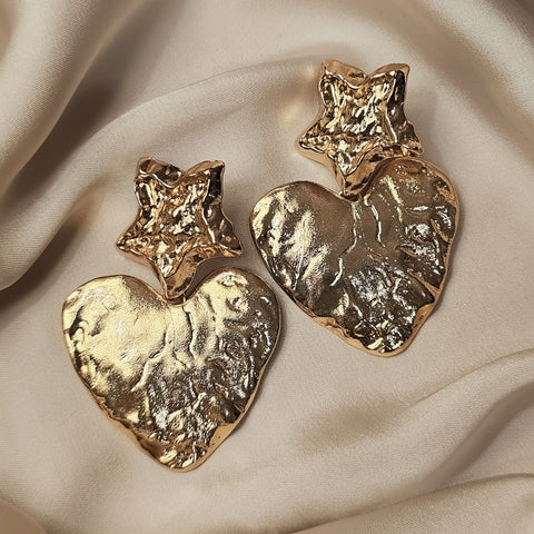 Vintage Heart Shape Metal Drop Earring