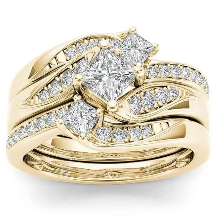 Luxury romantic heart-shaped zircon ring