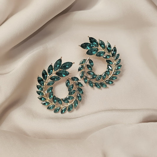 Emerald Vine Coil Earrings - FAH Jewelry