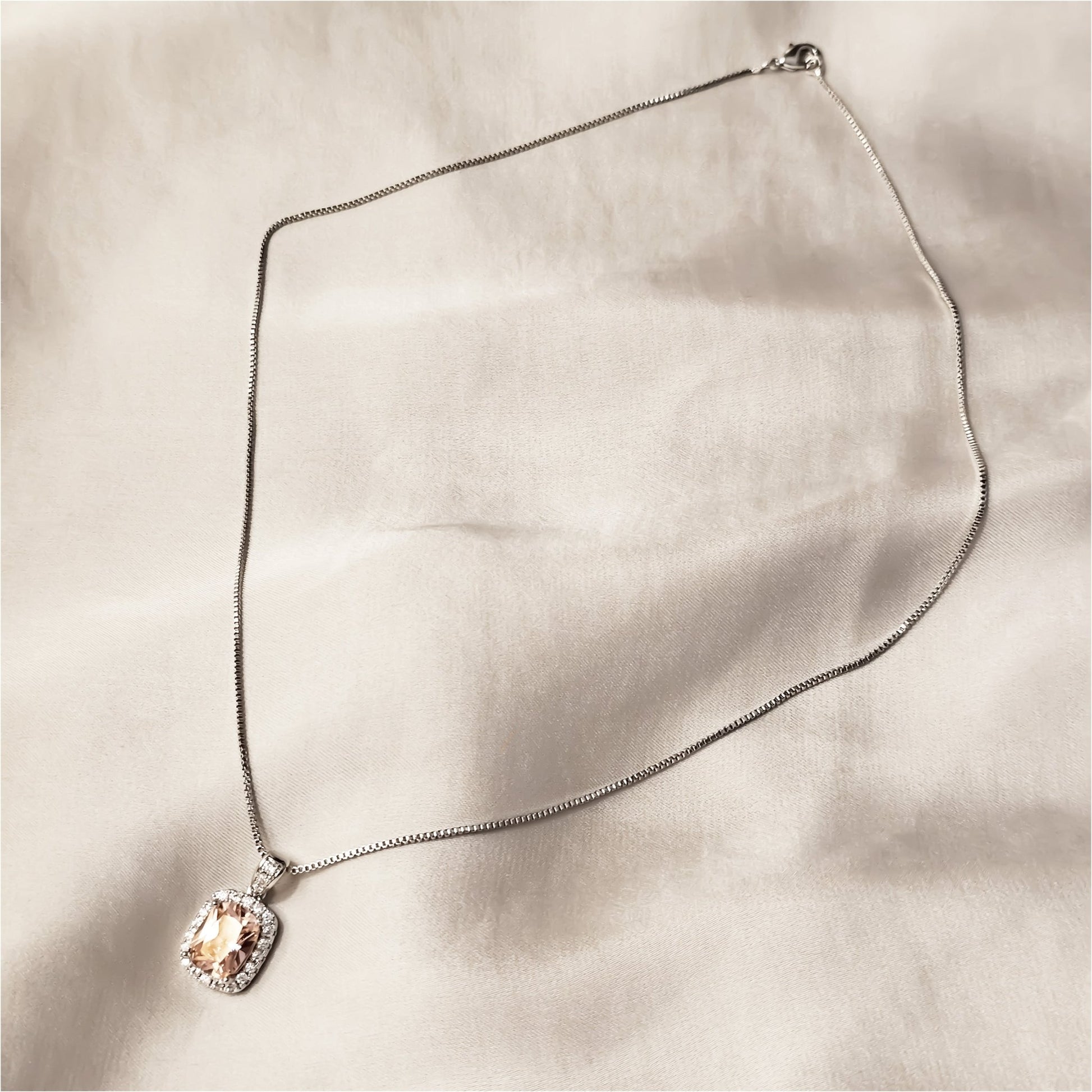 Exquisite Cubic Zirconia Decor Pendant Pink - FAH Jewelry