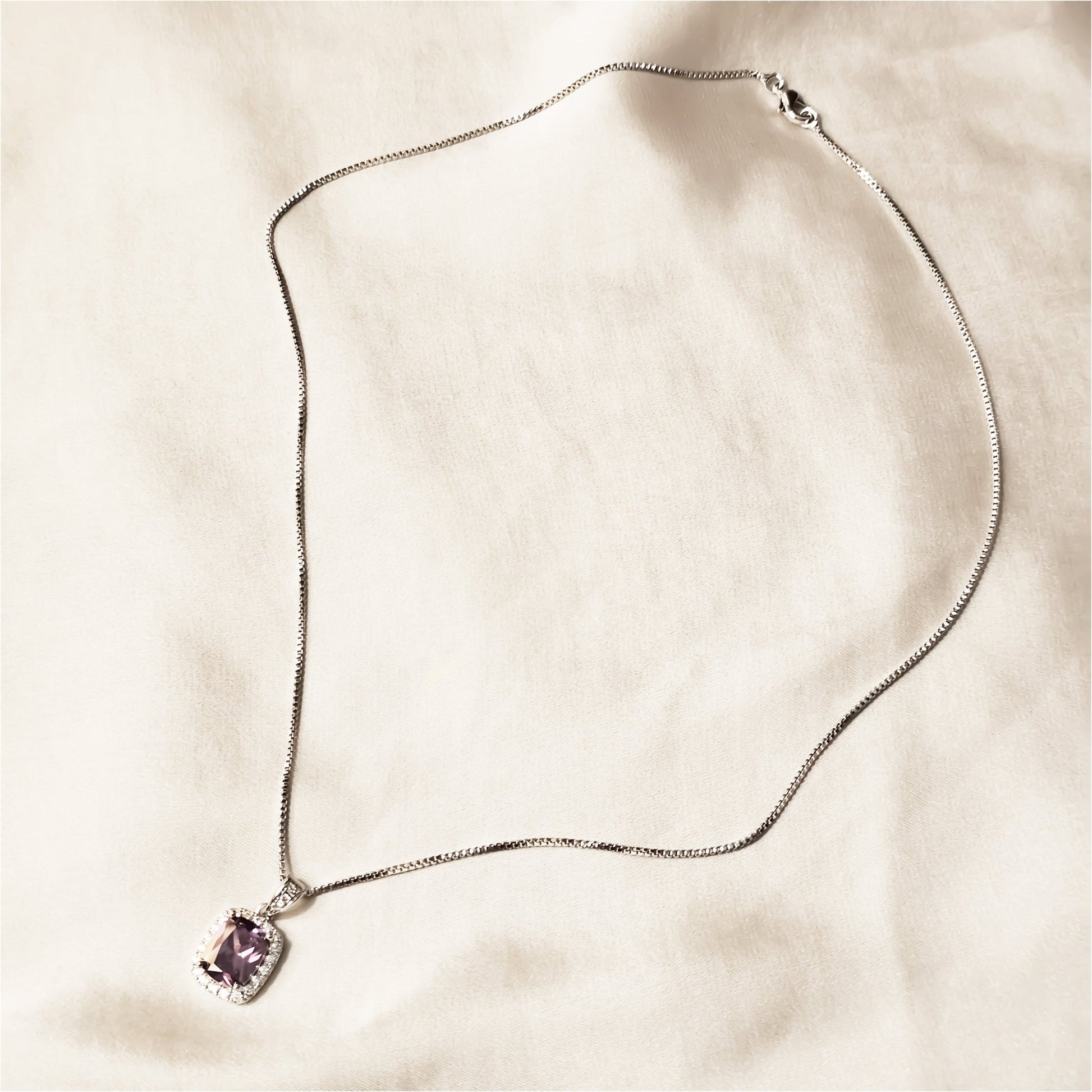 Exquisite Cubic Zirconia Decor Pendant Purple - FAH Jewelry