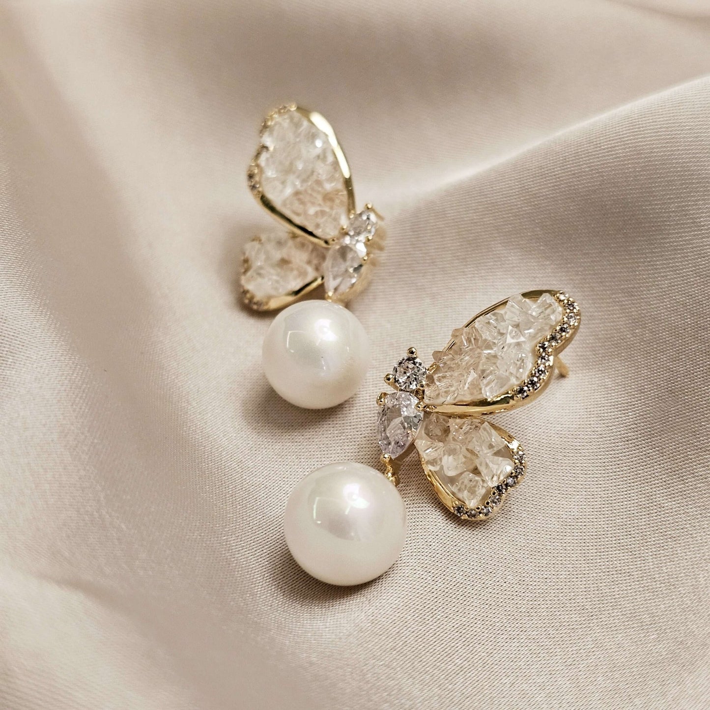 Fairy Light Luxury Butterfly Pearl Earrings - FAH Jewelry